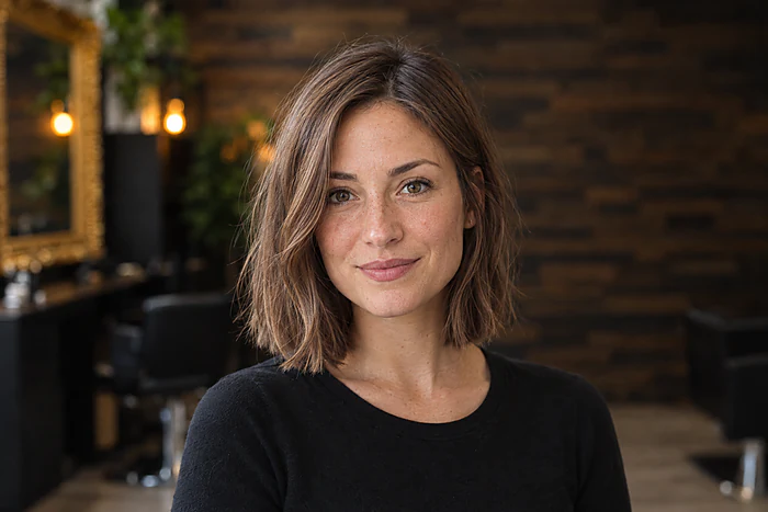 Coupe visagiste : carré qui encadre et met en valeur le visage